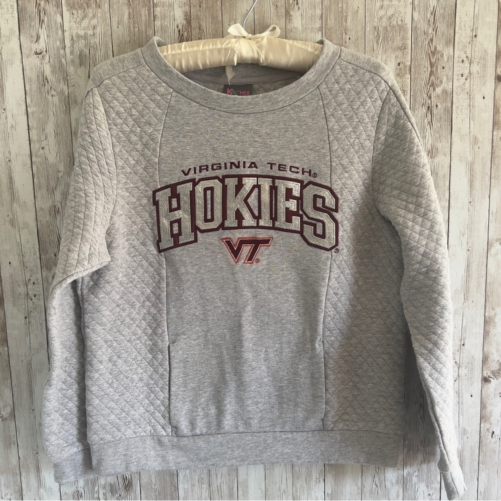Virginia Tech Gray Quilted Women's Sweatshirt